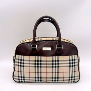 EUC BURBERRY Classic Beige Nova Check Dome Bowler Bag